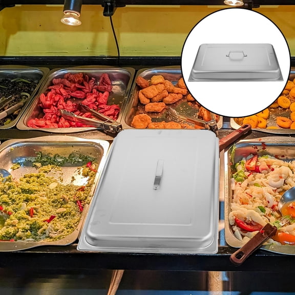 MLINS MLINS Stainless Steel Food Lid with Handle 1 Set for Buffet Catering Steam Table Covers Efficient Food Storage