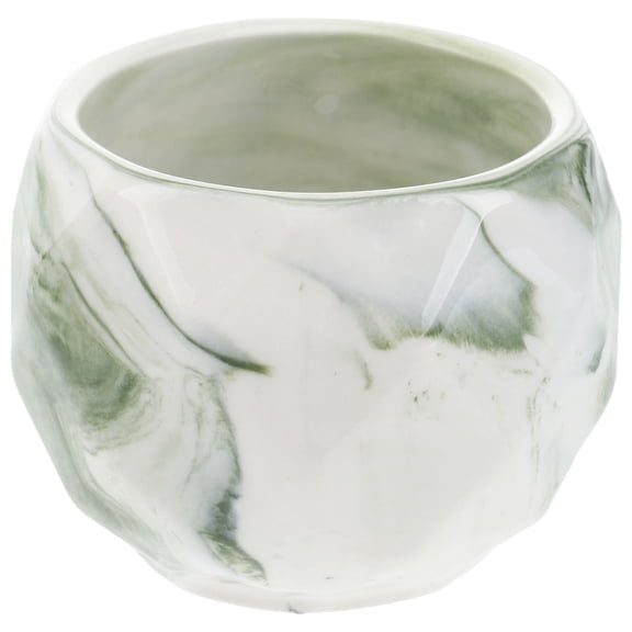 MLINS Marble Ceramic Planter Pot for Home and Office Decor, Green, 1 Piece