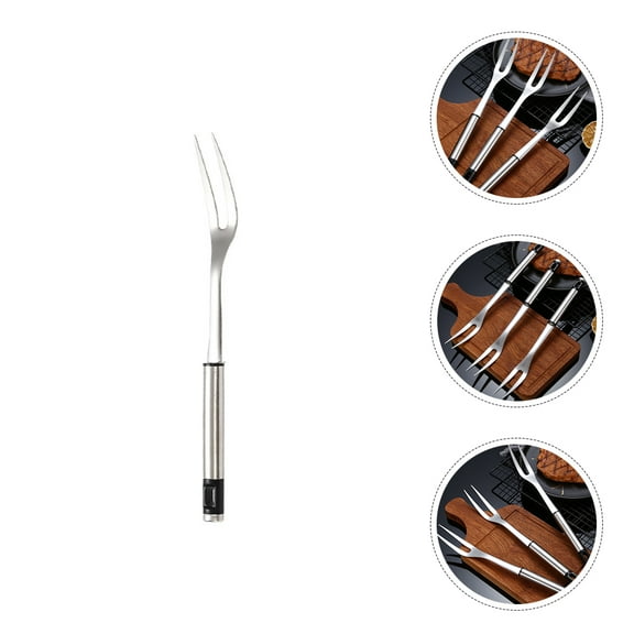 MLINS Meat Fork 1Pack In Silver Color Perfect For Roasting And Campfire Gatherings