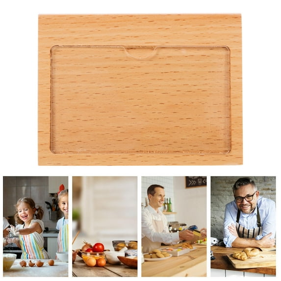 MERRYHAPY Standing Sign Holder Wooden Light Brown Exhibition 1Set