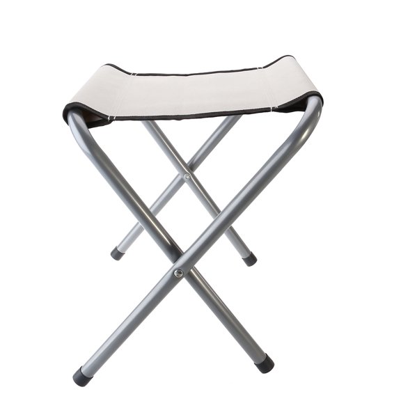 MLINS Metal Folding Stool Easy-to-set-up Outdoor Stool White