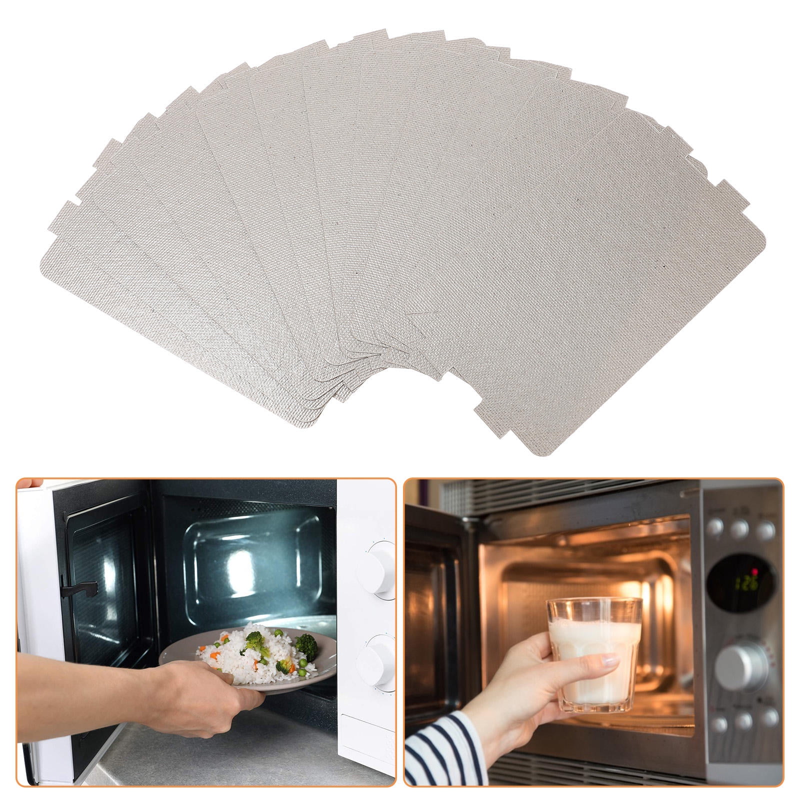 PTOOTP Microwave Mica Sheet White 12Pcs 4.6X2.6In