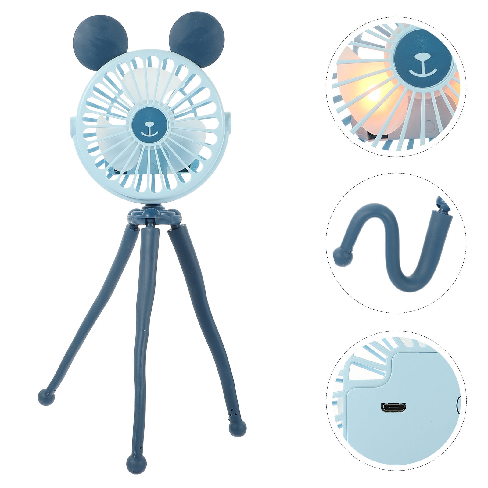 MLINS Mini Baby Stroller Fan Rechargeable Fan Office Desk Fan Portable Fan for Travel