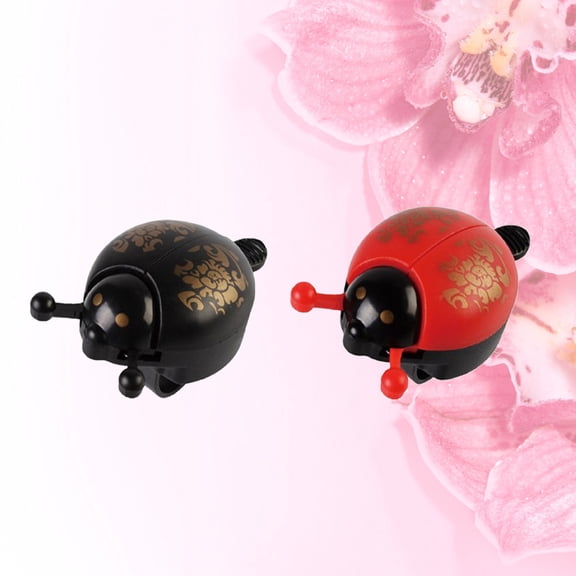 MLINS Mini Bike Bell Black Copper and Plastic Durable Accessories for Bike Use Lady Beetle Shape 2pcs