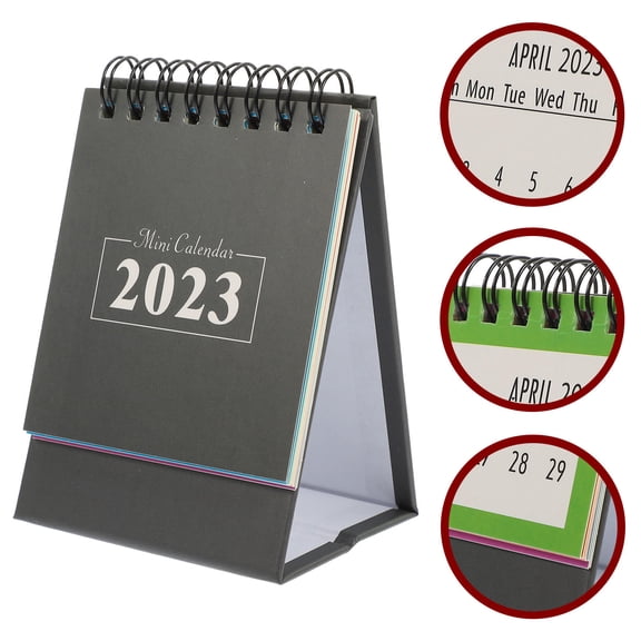AURARMLET Cute Little Desk Calendar Paper Office Small Calendar 1Set 3.3X3X2.4In