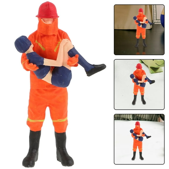 MLINS Mini Firemen Figures Fire Truck Cake Toppers And Firefighter Party Decorations Suitable For Fireman Costume Kids And Fire Truck Toys