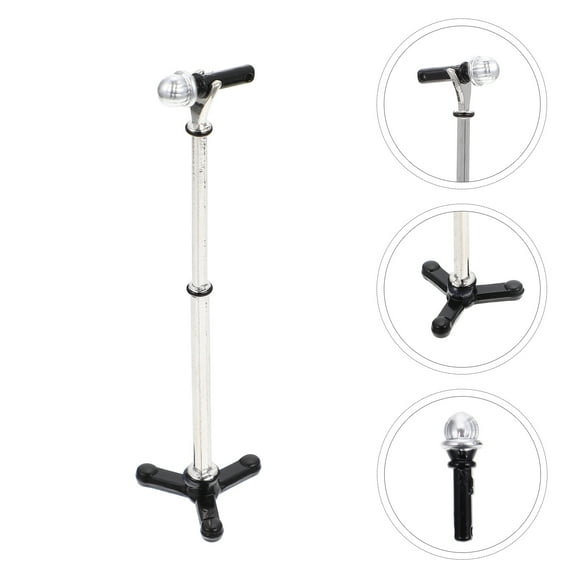 DINHEAROM Mini Microphone Stand for Simulated Microphones 1 Set 3.5x0.9x0.9in