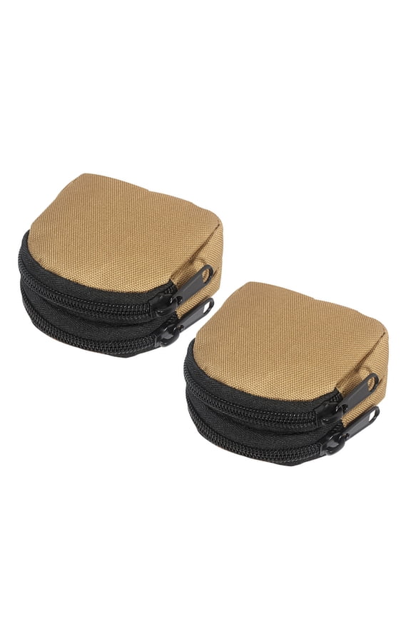 Mini Pouch Wallet Bag Keychain Button Charm Phone Khaki