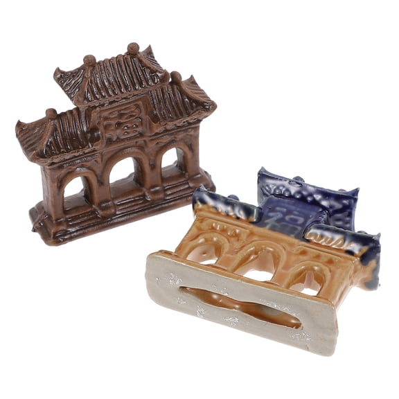 MLINS Mini Retro Memorial Archway Landscape Decor for Fish Tank and Garden Assorted Color ceramics
