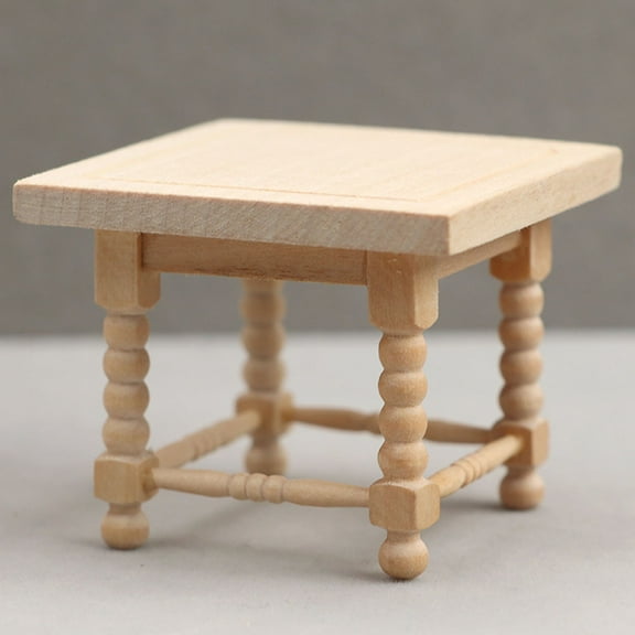 MLINS Miniature Tea Table Adornment European Style End Table Figurine Mini House Small Furniture