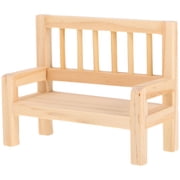 DINHEAROM Wooden Rectangular Mini Bench Figurine Khaki 1Pcs 3.1x2.5x1.4in