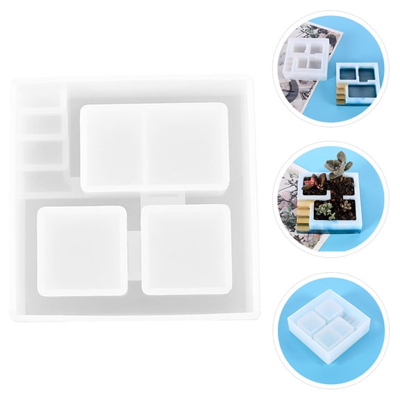 YUYUETIME Washable White Silicone Mold Suitable for DIY Crystal Epoxy Storage Box Crafts