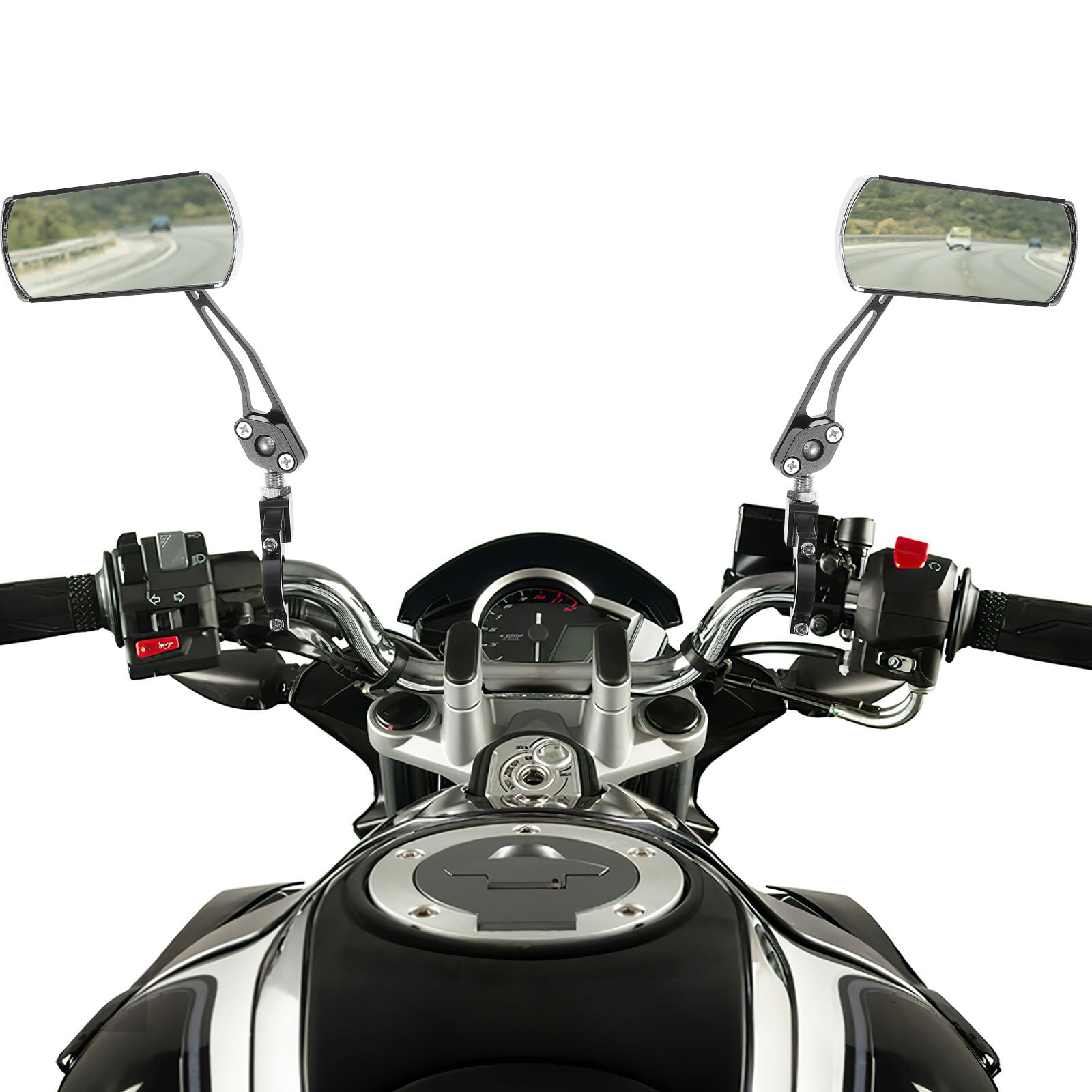 MLINS Motorcycle Handlebar Mirrors Aluminum Alloy Electric Bike Rearview Mirror Universal Handlebar Rear View Mirror For Motorcycles Scooters Atv Mirrors Bike Mirrors