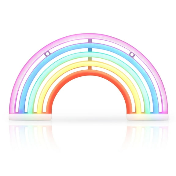 MLINS Multi Color Rainbow Table Lamp for Decoration Durable Plastic Night Light for Sleep Size 10.5 inches