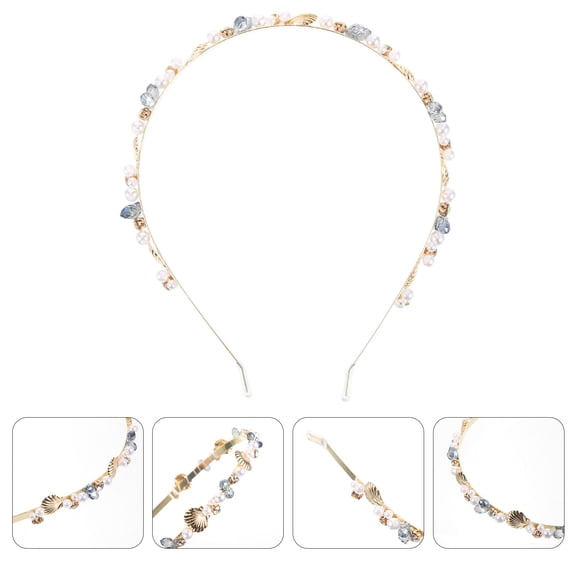 MLINS Multi Color Seashell Headband for Women Ocean Theme Wedding Accessories Alloy Material 0.5 Inch