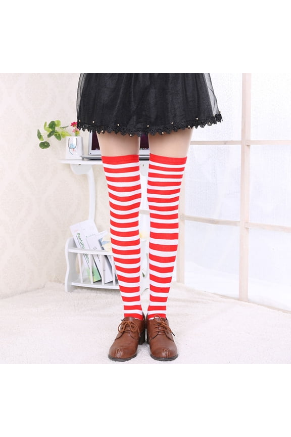 Multi Color Striped Socks for Cosplay or Winter Warmth Acrylic Size Fits Most