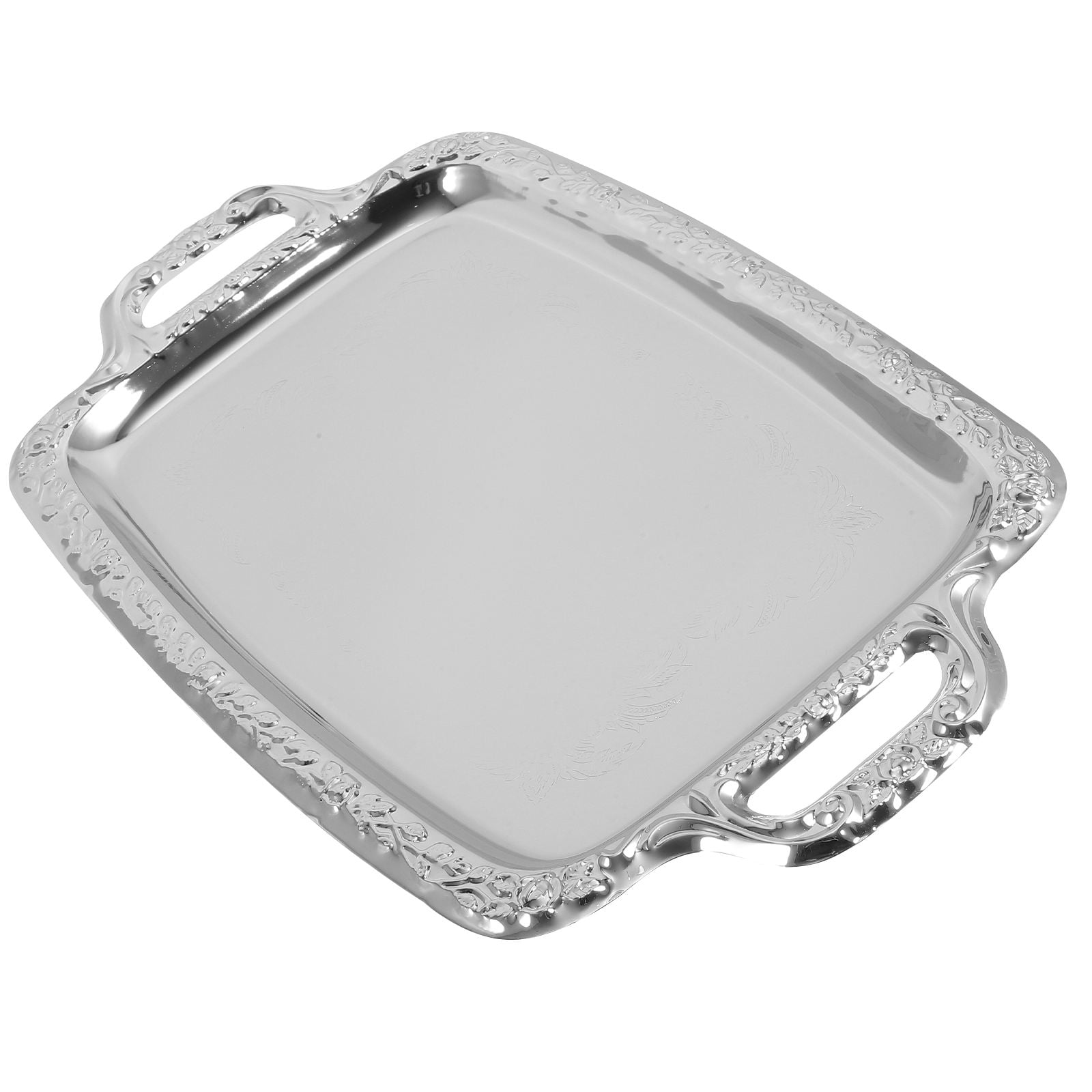 MLINS Multi-purpose Serving Tray Kitchen Platters for Party Food Oblong Silver