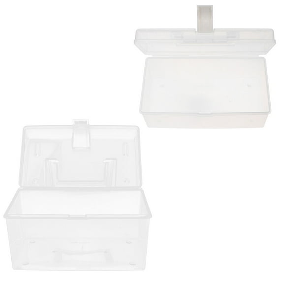 MLINS Multipurpose Face Mask Storage Box with Lids Transparent Plastic for Home Use Lightweight and