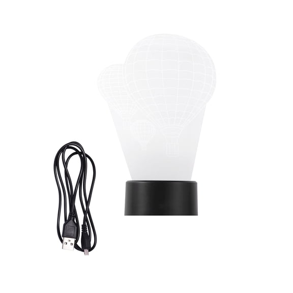 MLINS Hot Air Balloon 3D Night Light LED 7 Colors Decorative Lamp Touch Bedside Light Gifts for Bedroom (Black Base)