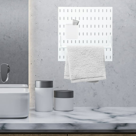 MLINS Office Pegboard Wall Organizer Containers Bin Storage Bins White