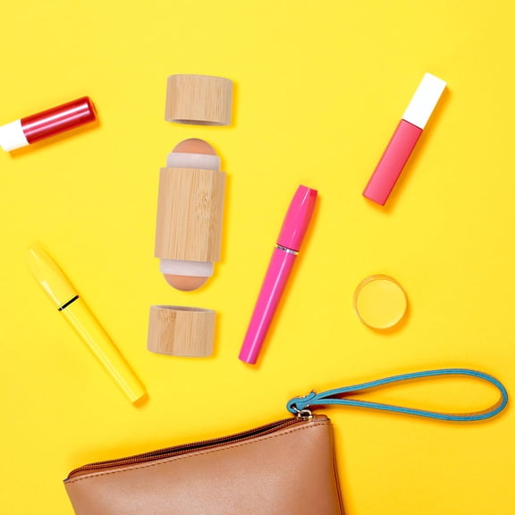 MLINS Oil Control Face Roller with Volcanic Stone for Makeup Massage Set Double Face Brush Oil Absorbing