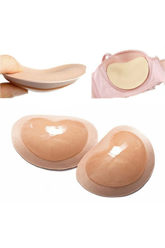 One Pair Strapless Self Adhesive Sticky Bra Silicone Covers Invisible Bra Concealers Pasties (Skin Color)