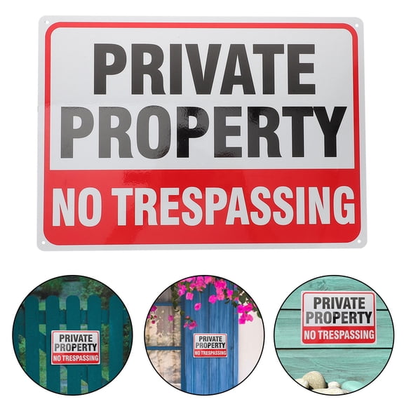 FOMIYES Private Warning Sign Aluminum No Trespassing Caution Sign For Parks 1Pcs