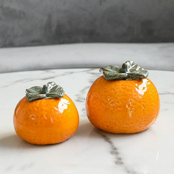MLINS Orange Ceramic Storage Container Fruit Shape Kitchen Ornament Decorative for Home Organization