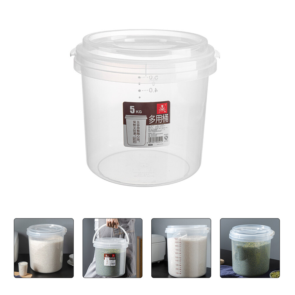 MLINS 防 桶 Organizing Rice Container Airtight Cereal Transparent ...
