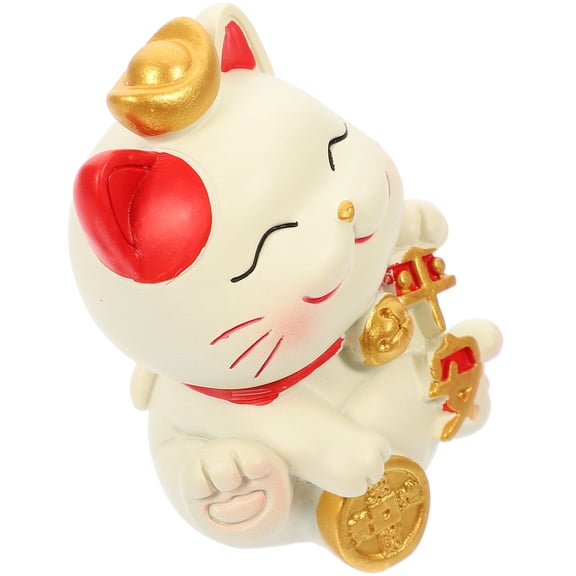 FOMIYES Lucky Waving Cat Multi Decorative Animal Statue 1Pcs 2.75X2.36X1.97in