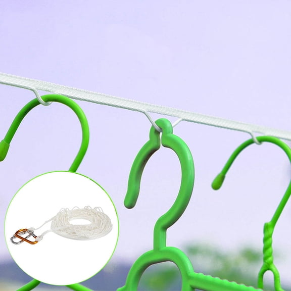 AURARMLET Clothesline Nylon White Portable Drying Clothes Indoor Outdoor 1Pcs 315x0.9In