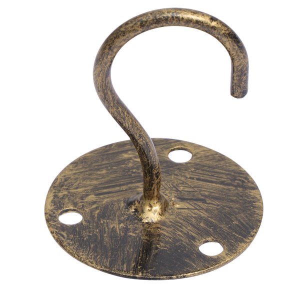 MLINS Overhead Hooks Cabinet Floor Hooks Porch Wardrobe Hook Lantern Net Ceiling Hooks Small Elephant Trunk Shaped Hooks (Bronze , Screw Color Random)