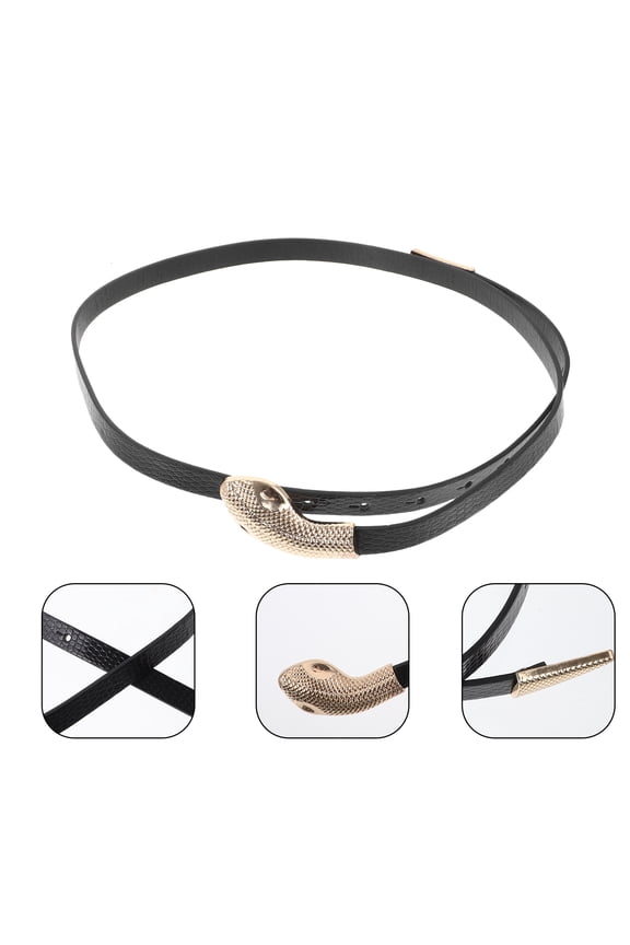 PU Leather Belt Fashion Snake Shaped Buckle Waist Belt Women Jeans Pants Waist Belt