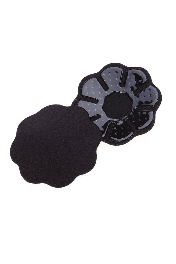 Pair Adhesive Breast Pasties Flower-shape Stickers Cover Invisible Breast Concealer pad for Women (Black)