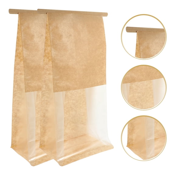 MLINS Paper Bread Bags with Clear Window for Baking Use Assorted Color 50 Pieces