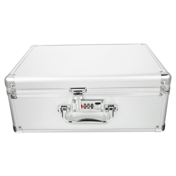 MLINS Password Suitcase Aluminum Box Hard Case Box Hand Case Travel 36X28X15CM Silver