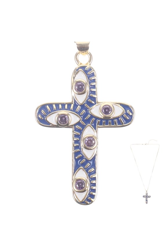 Pendant Devil's Eye Necklace Decorative Cross Miss