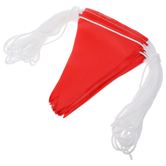 FELTECHELECTR Triangle Banner Flags Pennant Safety Flags String Red PVC 1Pcs Outdoor Use
