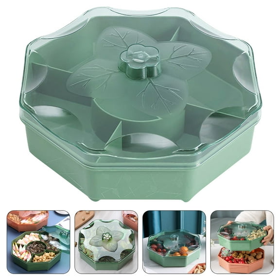 MLINS Petal Shape Dried Fruit Container Household 5-compartments Snack Box with Lid