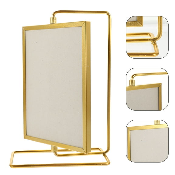 HEALEEP Golden Vintage Rotating Photo Display Frame for Desktop and Household Decor