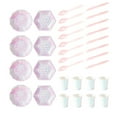 thumbnail image 1 of MLINS Pink Disposable Paper Plate Set 40pcs Christmas Snowflake Design Environmental Safe for Use, 1 of 8