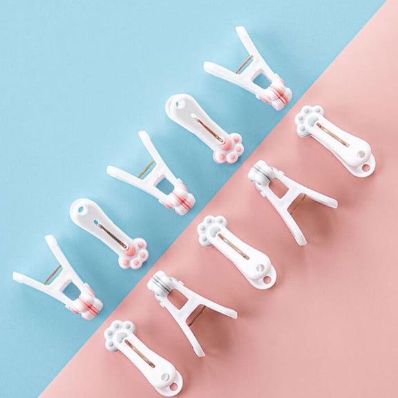 MERRYHAPY 12Pcs Pink Clothes Pegs Windproof Sock Clips for Household Use