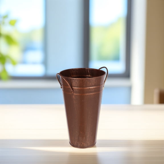MLINS  Plant Pot Holders for outside Rust Tin Bucket Flower