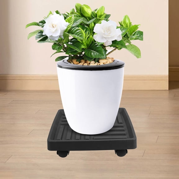 YUYUETIME Movable Plant Tray with Wheels in Dark Grey Strong PP Material for Home Use