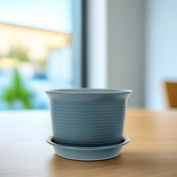 MLINS Planters Resin Flower Pot Flower Pots with Pallet 21.00X21.00X15.00CM