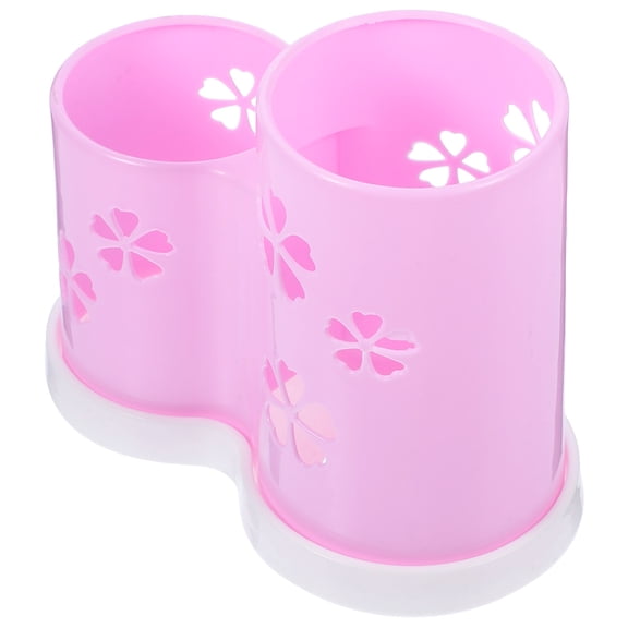 MLINS Plastic Chopsticks Holder with Drain Holes EcoFriendly and Pink 7 inch