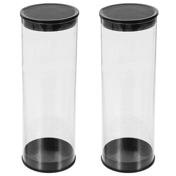 MLINS Plastic Tubes with Caps for Storage Clear Golf Balls Box Made of PVC Black Color Small Size