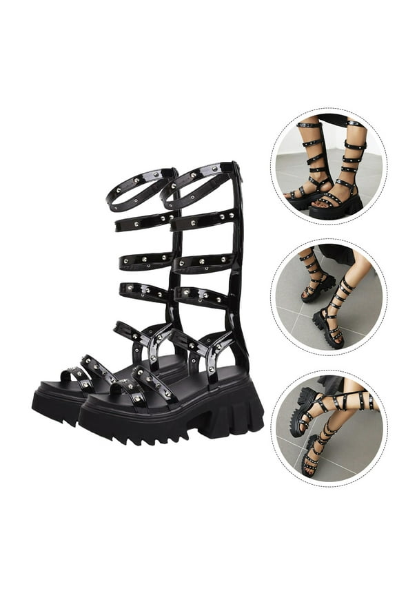 Platform Open Toe Sandals Nightclub PU 's