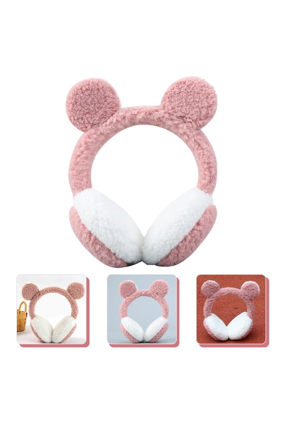 Ear Muffs For Youth Plush Headband Earmuff Pink 1Set Windproof Warmth Ice Skating