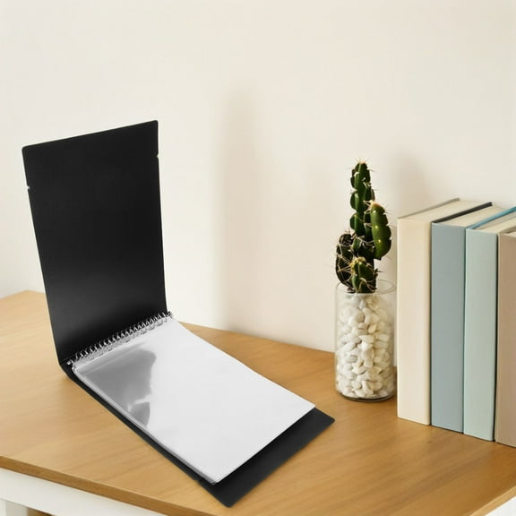 DINHEAROM Checkbook Binder Black Plastic 1Set 13.8X9.4X1.3In